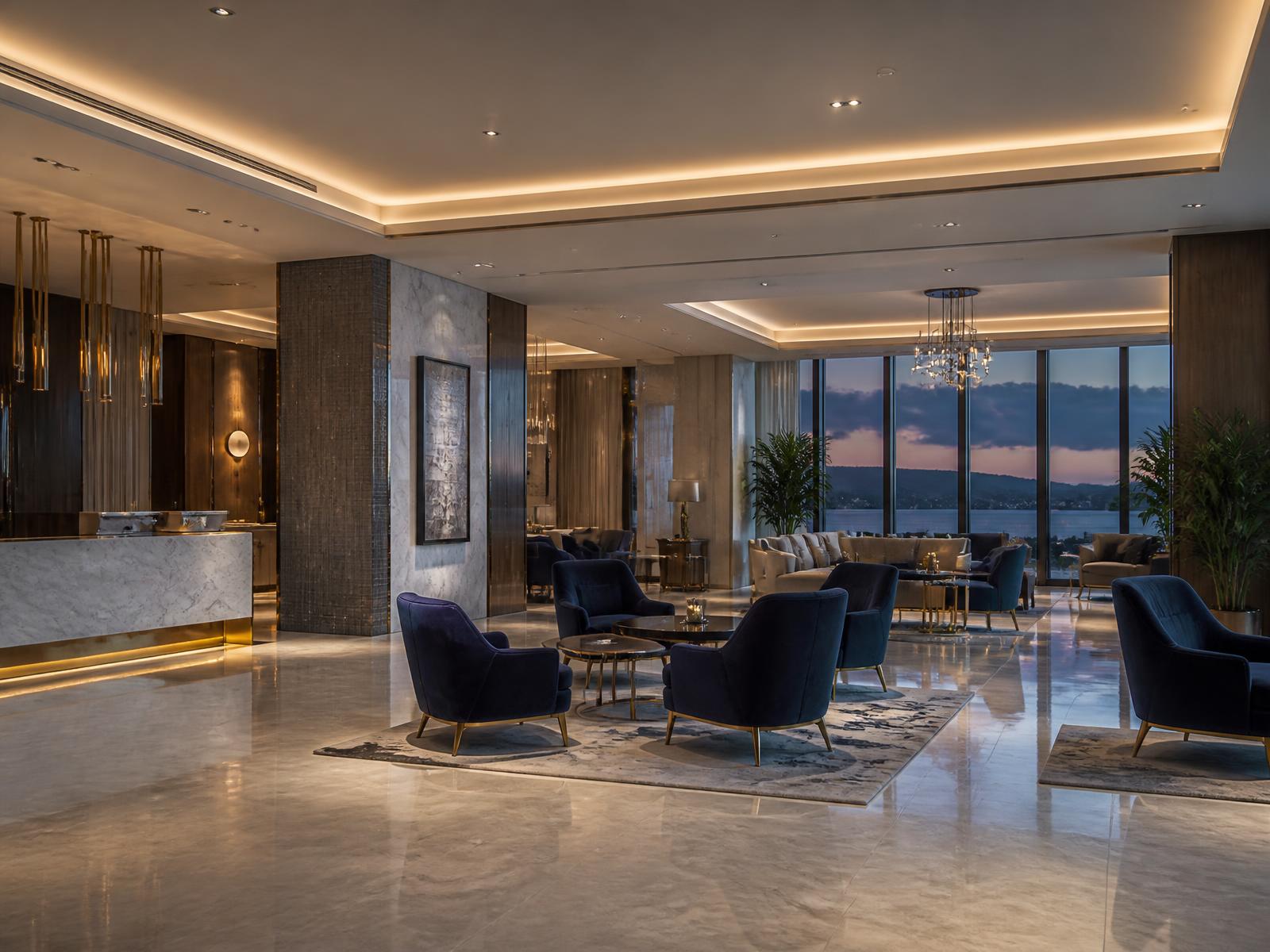 Renovated hotel lobby lounge